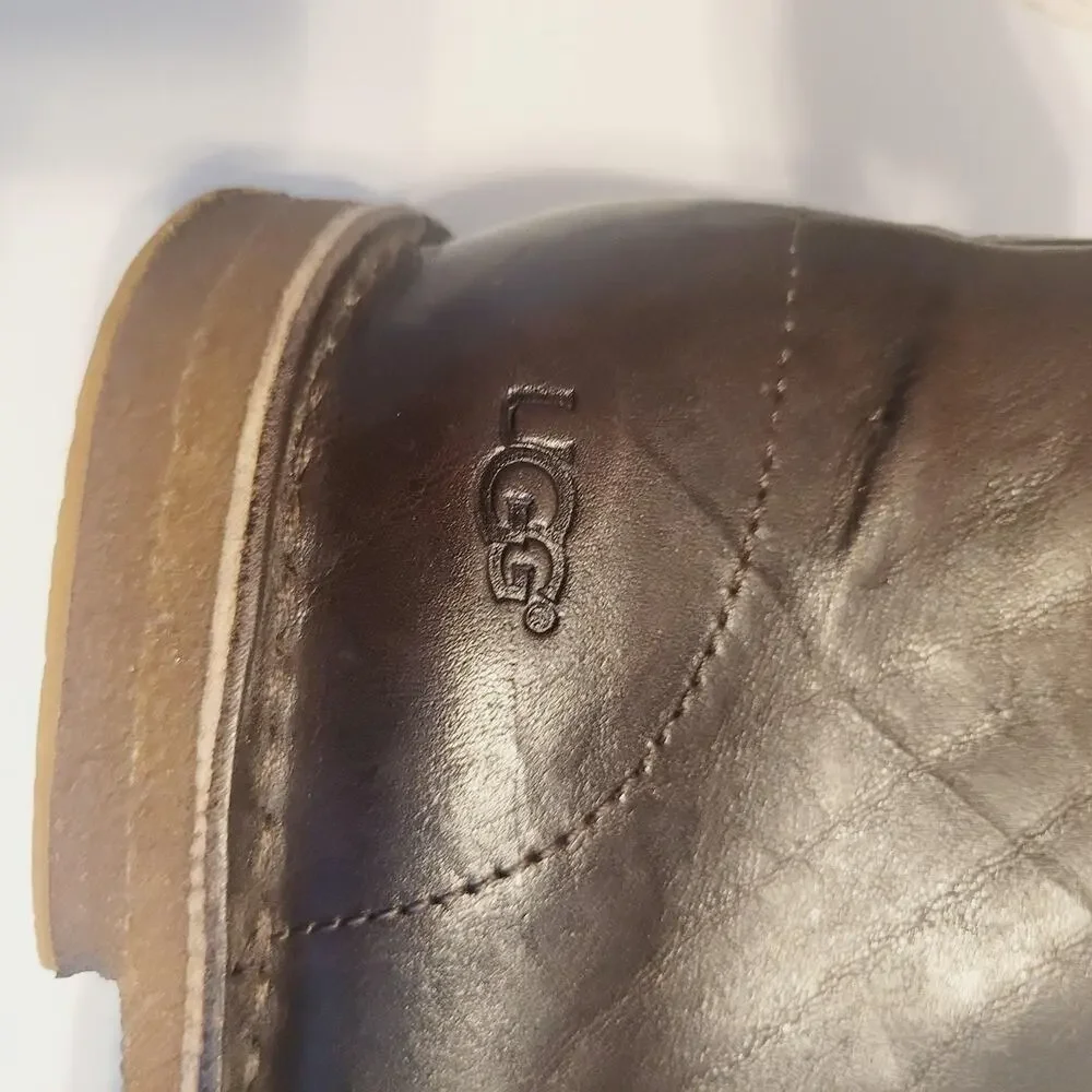 UGG Boots Mens 9 Brown Leather Leighton Chukka Desert Lace Up S/N 3275 Casual - Picture 4 of 10